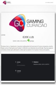 639CLUB Licensed by Gaming Curaçao